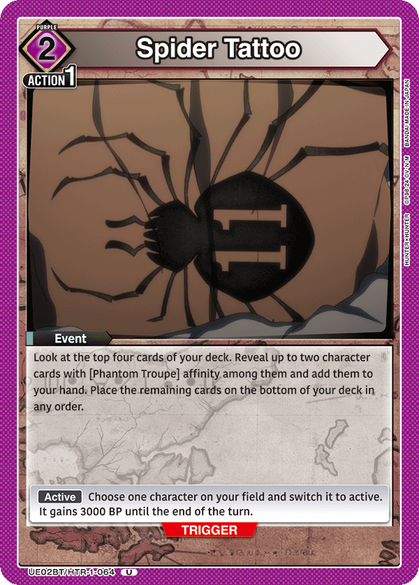 UE02BT/HTR-1-064 Spider Tattoo